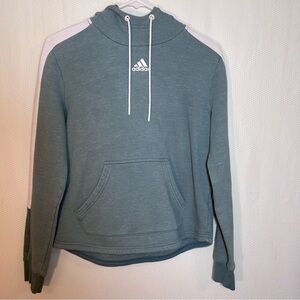Adidas Heathered Sage Green Colorblock Hoodie Sweatshirt Small Cotton Blend 2018